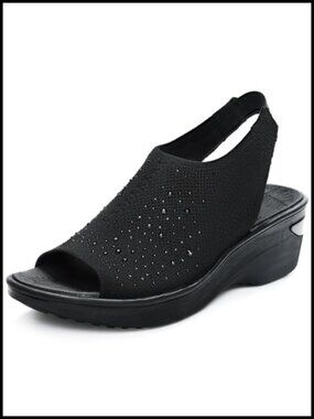 Women's Dressy Wedge Sandals with Arch Support, Peep Toe Slingback, 2" Heel,